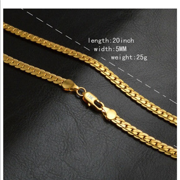 NEW 18K gold silk classic classy chain necklace - Picture 5 of 5